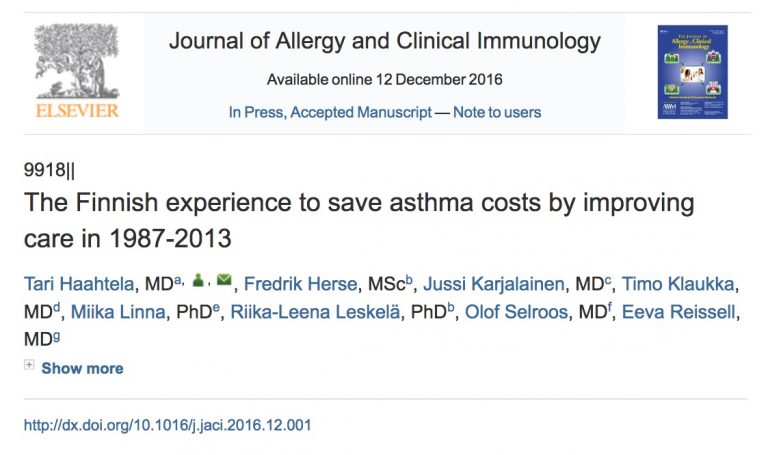 Ahorro de costes del programa de asma finlandés