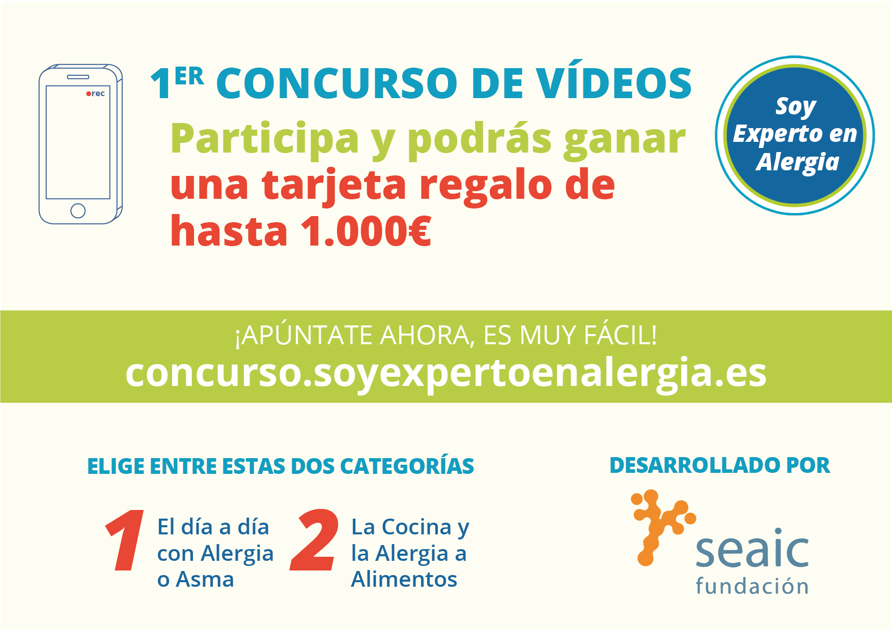 Lee más sobre el artículo Participa en el 1º concurso de vídeos de “Soy Experto en Alergia” y gana una tarjeta de regalo de €1000