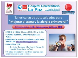 Taller de educación sanitaria para alergia y asma primaveral. Hospital Carlos III- La Paz (MAYO-19)