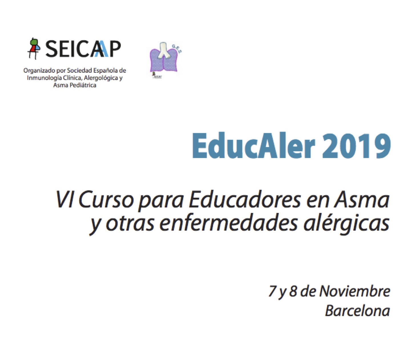 Lee más sobre el artículo Curso de educación en asma y alergia EDUCALER 2019 (SEICAP)